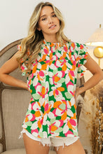 Load image into Gallery viewer, Ruffled Blouse | Summer Floral Smocked Top
