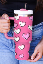 Load image into Gallery viewer, Rose Red Valentines Heart Printed Thermos Cup with Handle 40oz | Accessories/Tumblers
