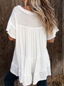 Studded V-Neck Top | Half Sleeve Blouse