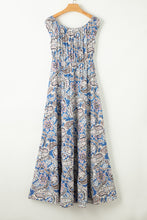 Load image into Gallery viewer, Blue Boho Paisley Print Off Shoulder Maxi Dress | Dresses/Floral Dresses
