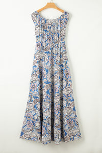 Blue Boho Paisley Print Off Shoulder Maxi Dress | Dresses/Floral Dresses