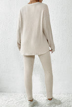 Load image into Gallery viewer, Skinny Pants Set | Apricot Knit Loose Long Sleeve Top Pants
