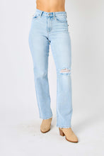 Load image into Gallery viewer, Judy Blue Full Size High Waist Distressed Straight Jeans | Blue Jeans
