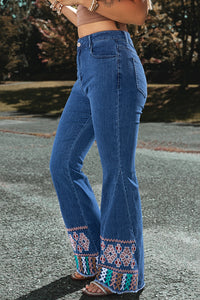 Embroidered Bootcut Jeans | Blue Jeans