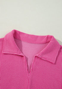 Texture Collared Neck Blouse