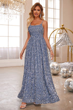 Load image into Gallery viewer, Formal Gown | Sequin Square Neck Maxi Cami Dress
