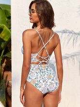 Load image into Gallery viewer, Swimwear Cover Up Set | Printed Plunge Two Piece Swimwear

