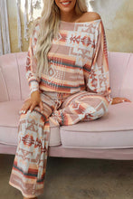 Load image into Gallery viewer, Lounge Outfit | Aztec Print Puff Sleeve Pullover and Pants
