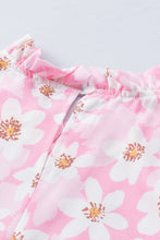 Load image into Gallery viewer, Pink Sweet Floral Print Ruffle Trim Blouse | Tops/Blouses &amp; Shirts
