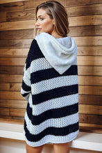 Load image into Gallery viewer, Mini Sweater Dress | Striped Hooded Dress
