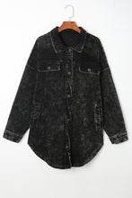 Load image into Gallery viewer, Oversized Shacket | Black Vintage Distressed Mineral Wash
