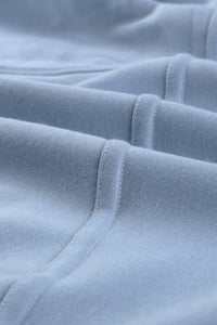 Cotton Pocketed Half Zip Pullover Sky Blue Sweatshirt | Tops/Sweatshirts & Hoodies