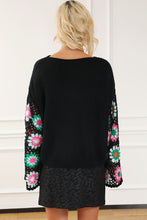 Load image into Gallery viewer, Long Crochet Top | Round Neck Long Sleeve Knit
