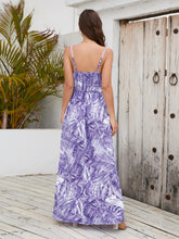 Load image into Gallery viewer, Maxi Dress | Printed Surplice Spaghetti Strap Dress
