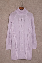 Load image into Gallery viewer, Sweater Dress | Purple Twist Fringe Casual High Neck
