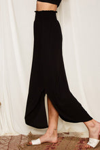 Load image into Gallery viewer, Black Smocked High Waist Maxi Skirt with Slit | Bottoms/Skirts &amp; Petticoat
