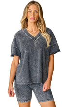 Load image into Gallery viewer, Oversized Shorts Set | Black Mineral Washed T Shirt and Shorts
