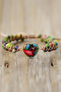 Handmade Heart Natural Stone Bracelet