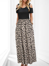 Load image into Gallery viewer, Cold Shoulder Dress | Leopard Round Neck Dress
