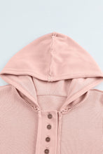 Load image into Gallery viewer, Pink Casual Button Solid Patchwork Trim Hoodie | Tops/Sweatshirts &amp; Hoodies
