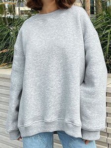 Oversize Round Neck Sweatshirt | Dropped Shoulder