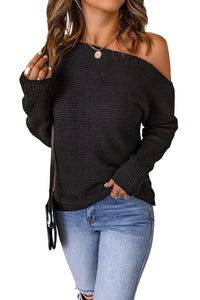 Black Striped Long Sleeve Knit Sweater | Tops/Sweaters & Cardigans