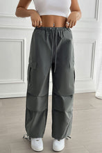 Load image into Gallery viewer, Devine Drawstring Wide Leg Pants with Cargo Pockets
