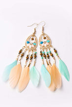 Load image into Gallery viewer, Multicolor Bohemian Hollow-out Feather Tassel Earrings | Accessories/Jewelry
