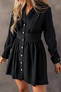 Button Up Long Sleeve Dress