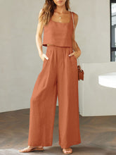 Load image into Gallery viewer, Womens Pants Set-Square Neck Top and Wide Leg Pants Set | pants set
