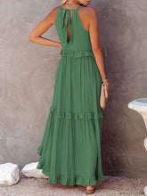 Load image into Gallery viewer, Womens Maxi Dress | Ruffled Sleeveless Maxi Dress with Pockets

