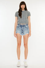 Load image into Gallery viewer, Kancan High Rise Frayed Hem Denim Shorts | Blue Jeans
