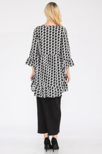 Load image into Gallery viewer, High-Low Top | Full Size Hounds-Tooth Flounce Sleeve
