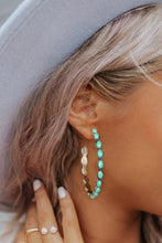 Load image into Gallery viewer, Sky Blue Gem Inlay Retro C-shape Earrings | Accessories/Jewelry
