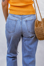 Load image into Gallery viewer, Sky Blue Heavy Destroyed Big Hole Boyfriend Jeans | Bottoms/Jeans
