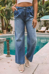 Blue Slouchy Wide Leg Jeans | Bottoms/Jeans