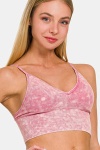 Womens Bralette | Pink Zenana Washed Ribbed Bra Padded Cami | bralette