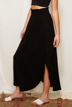 Load image into Gallery viewer, Black Smocked High Waist Maxi Skirt with Slit | Bottoms/Skirts &amp; Petticoat
