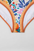 Load image into Gallery viewer, Orange Fruit Plant Print Tied Straps V Neck One Piece Swimsuit | Swimwear/One Piece Swimsuit
