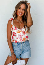 Load image into Gallery viewer, White Floral Button Wrap Sleeveless Bodysuit | Tops/Bodysuits
