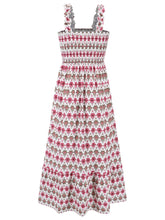 Load image into Gallery viewer, Womens Dress | Smocked Printed Square Neck Sleeveless Dress | Dress
