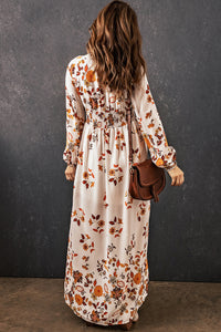 Maxi Dress | Floral V-Neck Long Sleeve