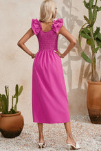 Load image into Gallery viewer, Maxi Dress | Rose Solid Color Ruffled Straps Dress
