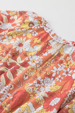 Load image into Gallery viewer, Orange Wide Flutter Sleeve Floral Dress | Dresses/Floral Dresses
