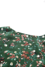 Load image into Gallery viewer, Green Floral Print Wrap V Neck Peplum Top | Tops/Blouses &amp; Shirts
