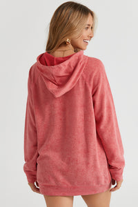 Mineral Wash Kangaroo Pocket Drawstring Pullover Hoodie | Tops/Sweatshirts & Hoodies