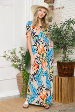 Load image into Gallery viewer, Celeste Full Size Printed Round Neck Short Sleeve Maxi Dress | Dress
