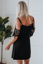 Load image into Gallery viewer, Black Cold Shoulder Mini Dress | Dresses/Mini Dresses
