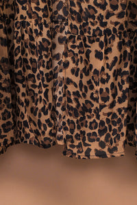 Leopard Print Tie Waist Open Front Kimono Beach Cover Up | Swimwear/Beach Cover-ups