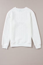 Load image into Gallery viewer, Pullover Sweatshirt | White XOXO Glitter Chenille Cable Knit
